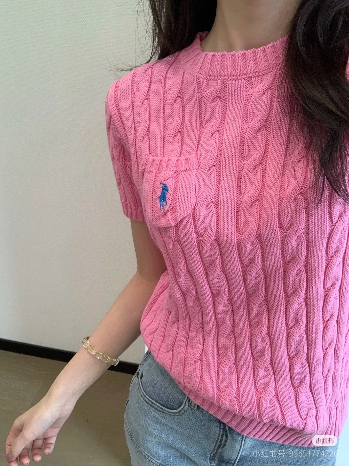 🅿️138 L16 #Ralph Lauren•New round neck small chest pocket embroidered short-sleeved bottoming knitted sweater ✅✅✅ Ready in stock Focus on quality Feel free to compare Evergreen models that are not off the shelves Bosses can rest assured to sell Size: S M L